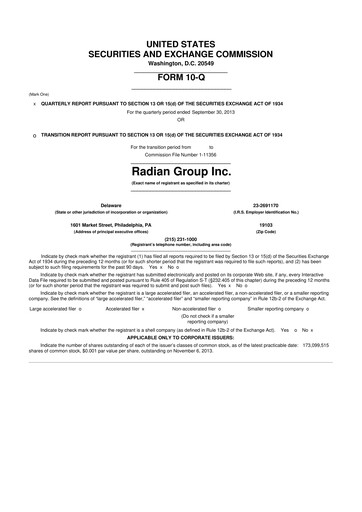 Thumbnail Radian Group
 10-Q Quarterly Report FY2013 