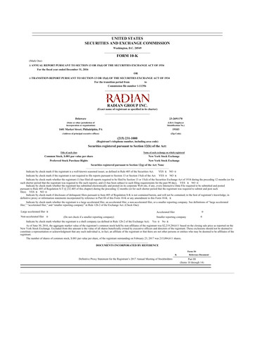 Thumbnail Radian Group
 10-K Annual Report 2016