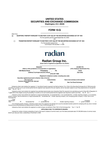 Thumbnail Radian Group
 10-Q Quarterly Report FY2020 