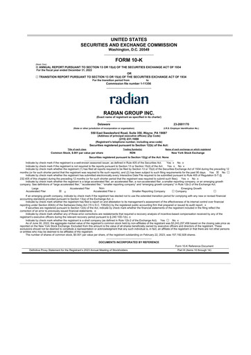 Thumbnail Radian Group
 10-K Annual Report 2022