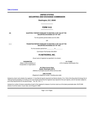 Vorschaubild F5 10-Q Quartalsbericht  