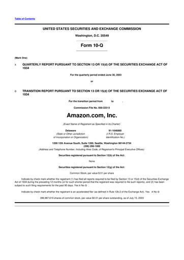 Miniature Amazon 10-Q Rapport trimestriel  