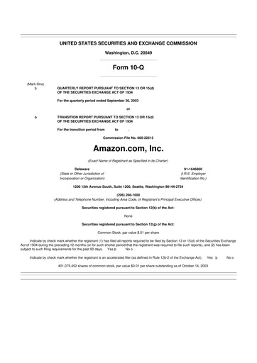 Miniature Amazon 10-Q Rapport trimestriel  