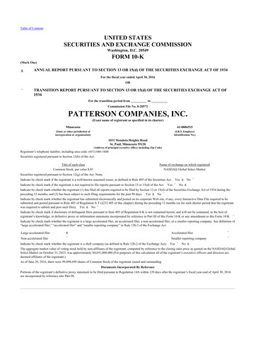 Thumbnail Patterson Companies
 10-K Annual Report 2016