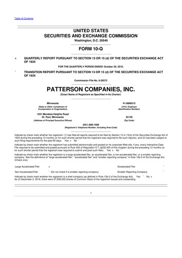 Thumbnail Patterson Companies
 10-Q Quarterly Report FY2017 