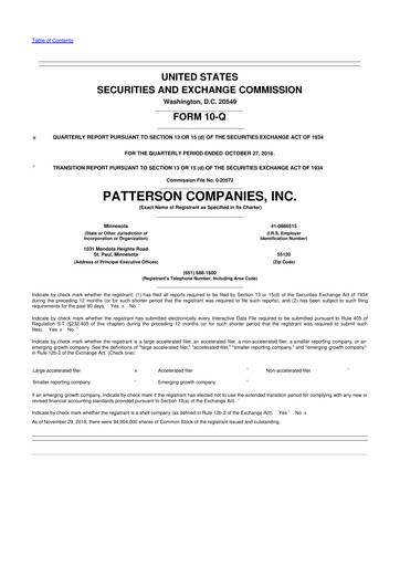 Thumbnail Patterson Companies
 10-Q Quarterly Report FY2019 
