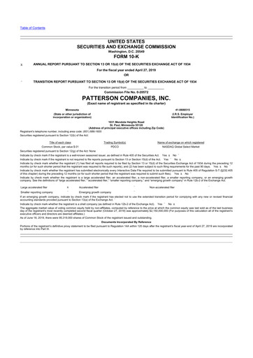 Thumbnail Patterson Companies
 10-K Annual Report 2019