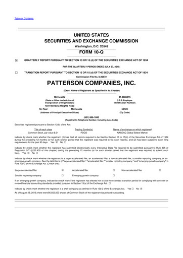 Thumbnail Patterson Companies
 10-Q Quarterly Report FY2020 