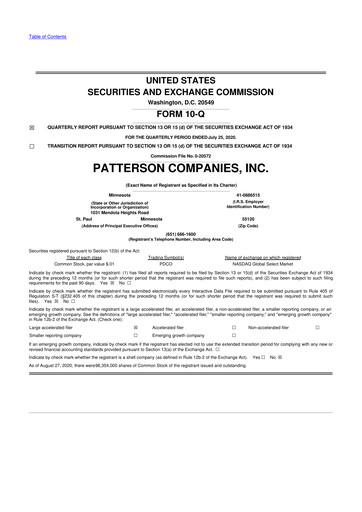 Thumbnail Patterson Companies
 10-Q Quarterly Report FY2021 