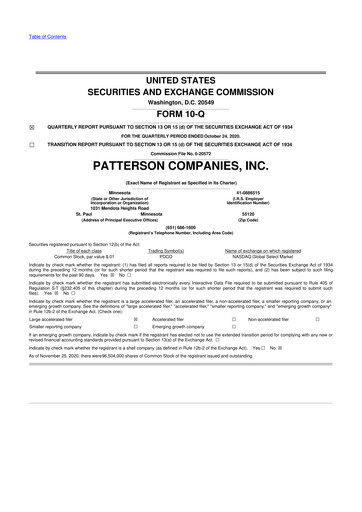 Thumbnail Patterson Companies
 10-Q Quarterly Report FY2021 