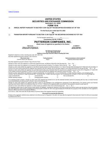 Thumbnail Patterson Companies
 10-K Annual Report 2022