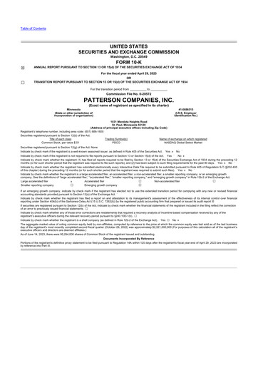 Thumbnail Patterson Companies
 10-K Annual Report 2023
