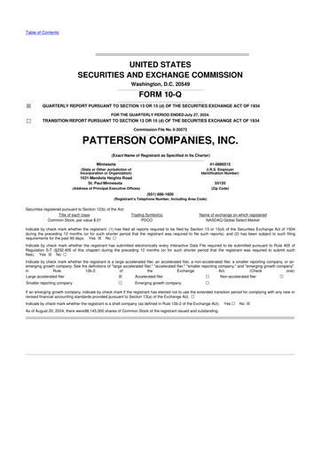 Thumbnail Patterson Companies
 10-Q Quarterly Report FY2025 
