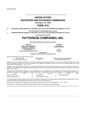 Thumbnail Patterson Companies
 10-Q Quarterly Report FY2025 