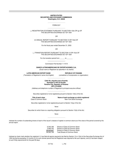 Thumbnail Bladex 20-F Annual Report 