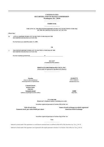 Thumbnail Protalix BioTherapeutics
 10-K Annual Report 
