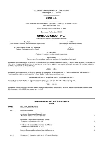 Thumbnail Omnicom Group 10-Q Quarterly Report FY 