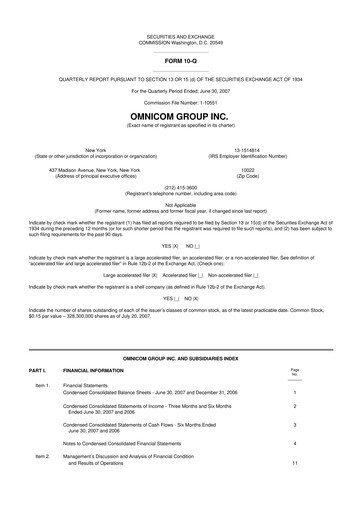 Thumbnail Omnicom Group 10-Q Quarterly Report FY 