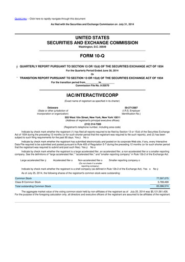 Thumbnail Match Group 10-Q Quarterly Report FY2014 