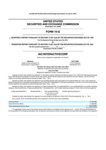 Thumbnail Match Group 10-Q Quarterly Report FY2015 