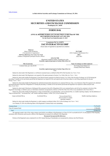 Thumbnail Match Group 10-K Annual Report 2015