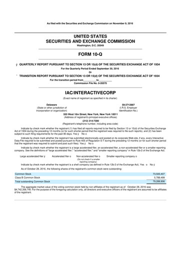 Thumbnail Match Group 10-Q Quarterly Report FY2016 