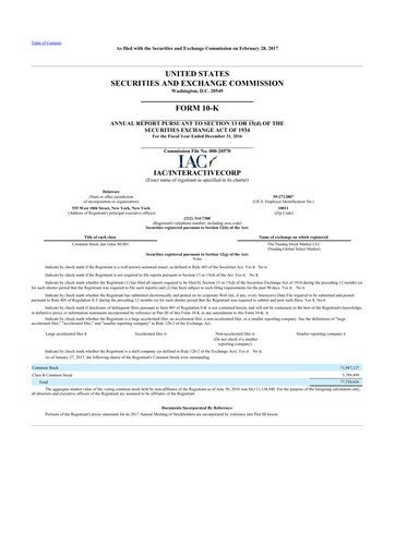 Thumbnail Match Group 10-K Annual Report 2016