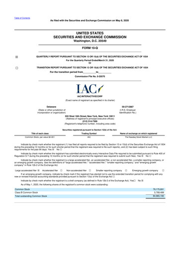 Thumbnail Match Group 10-Q Quarterly Report FY2020 