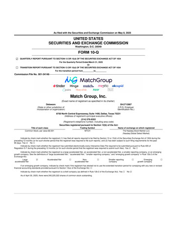 Thumbnail Match Group 10-Q Quarterly Report FY2025 