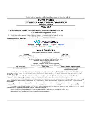 Thumbnail Match Group 10-Q Quarterly Report FY2025 