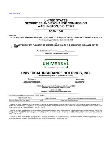 Thumbnail Universal Insurance Holdings 10-Q Quarterly Report FY2023 