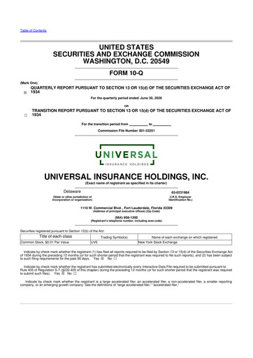 Thumbnail Universal Insurance Holdings 10-Q Quarterly Report FY2026 