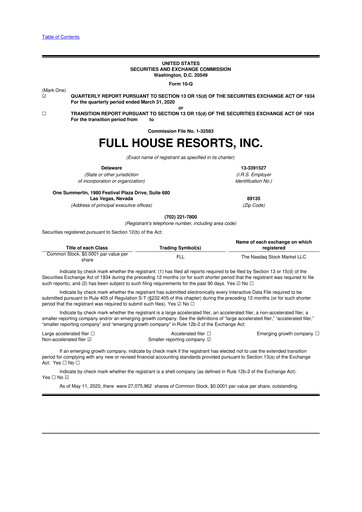 Vorschaubild Full House Resorts
 10-Q Quartalsbericht 2020 