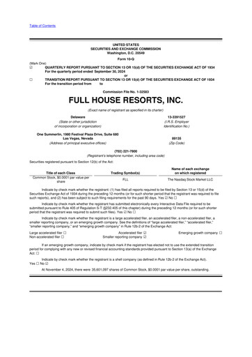 Vorschaubild Full House Resorts
 10-Q Quartalsbericht 2024 