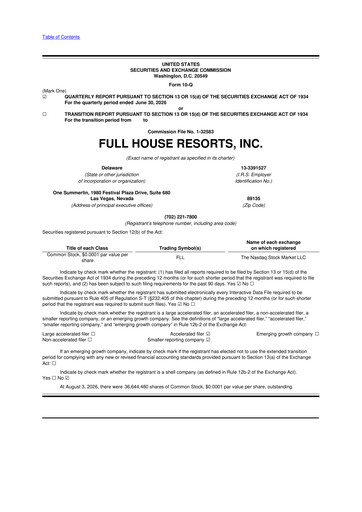 Thumbnail Full House Resorts
 10-Q Quarterly Report FY2026 
