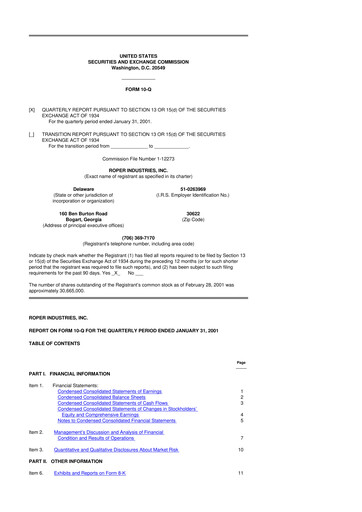 Miniature Roper Technologies 10-Q Rapport trimestriel  