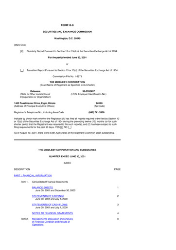 Thumbnail Middleby 10-Q Quarterly Report FY 