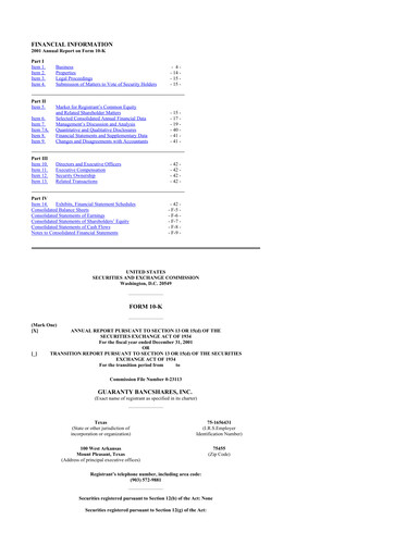 Thumbnail Guaranty Bancshares 10-K Annual Report 