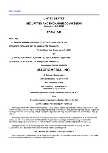 Thumbnail Macromedia 10-K Annual Report 