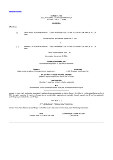 Thumbnail Sun Microsystems 10-Q Quarterly Report FY 