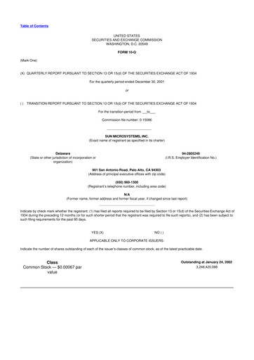 Thumbnail Sun Microsystems 10-Q Quarterly Report FY 