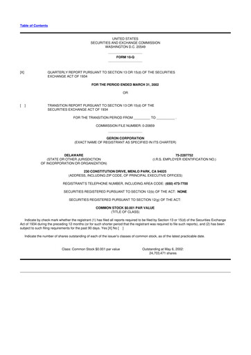 Thumbnail Geron 10-Q Quarterly Report FY 