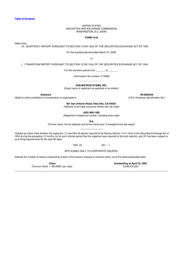 Thumbnail Sun Microsystems 10-Q Quarterly Report FY 