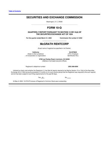 Thumbnail McGrath RentCorp
 10-Q Quarterly Report FY 