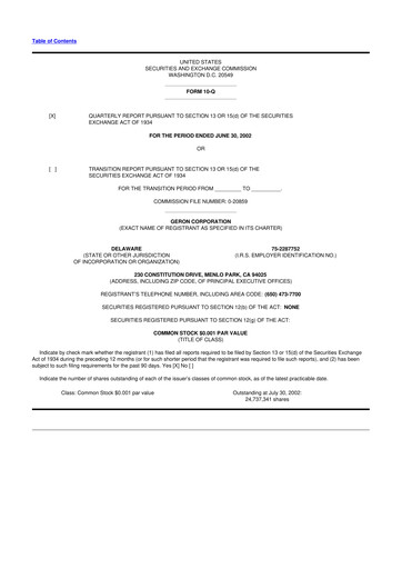 Thumbnail Geron 10-Q Quarterly Report FY 