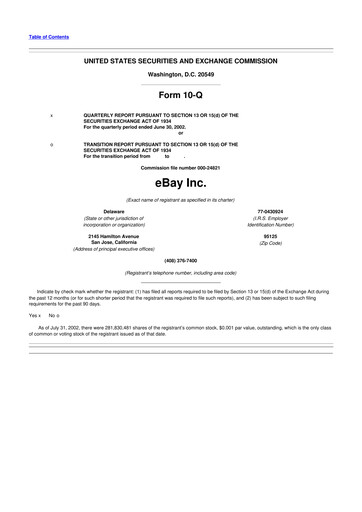 Thumbnail eBay 10-Q Quarterly Report FY 