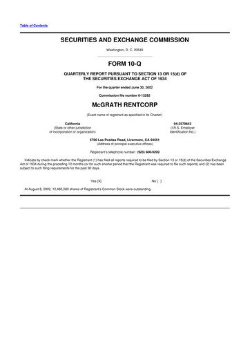 Thumbnail McGrath RentCorp
 10-Q Quarterly Report FY 