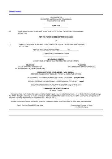 Thumbnail Geron 10-Q Quarterly Report FY 