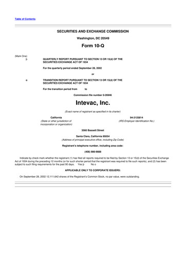 Thumbnail Intevac
 10-Q Quarterly Report FY 