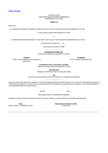 Thumbnail Sun Microsystems 10-Q Quarterly Report FY 